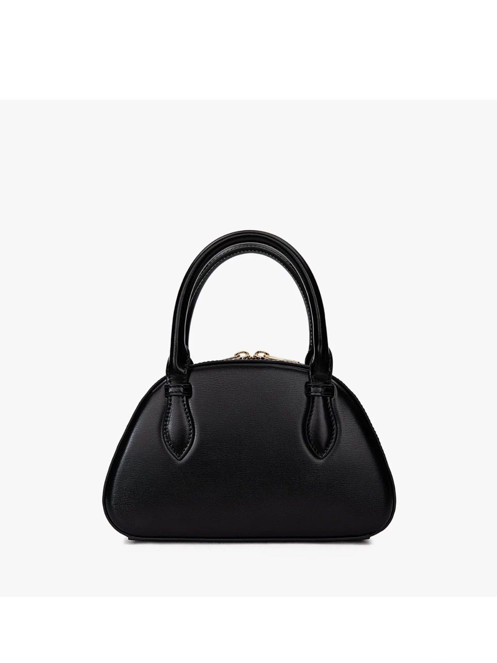 Zornna Black Leather Top-Handle Bag With Gold Hand Hardware — image 4 of 8